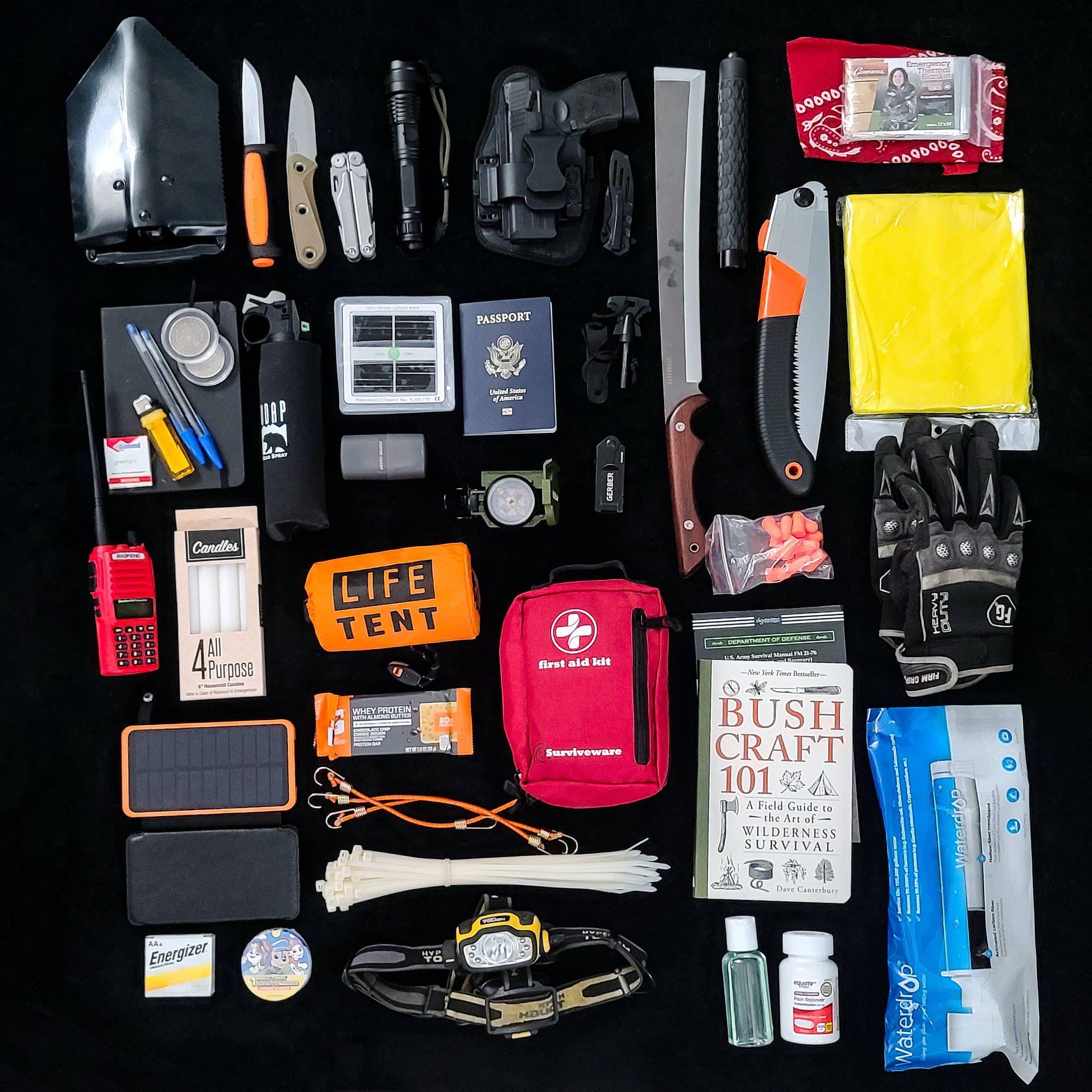 survival essential camping kit